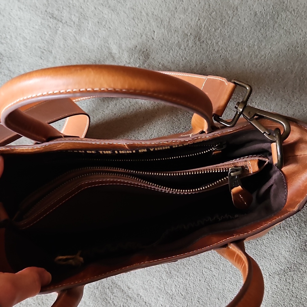 STS Ranchwear Tan Leather Tote with Shoulder Strap - Picture 2 of 8